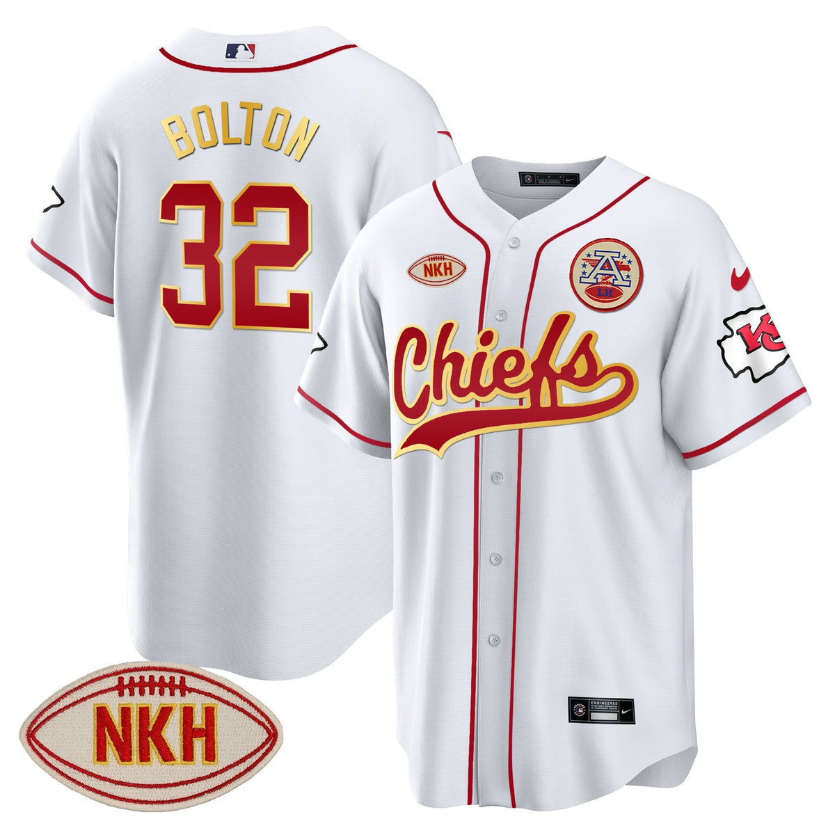 KC NKH Patch Baseball Jersey - All Stitched