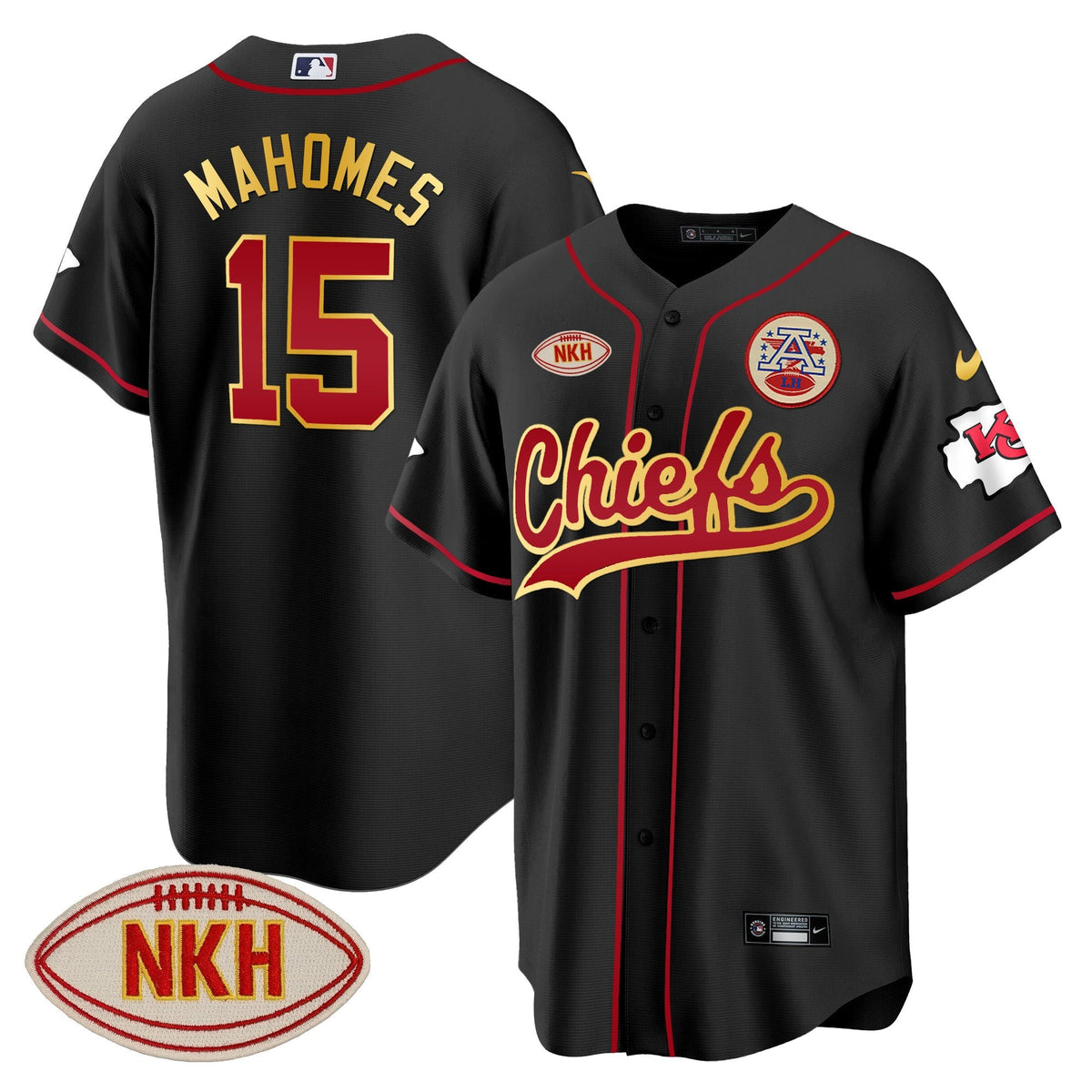 KC NKH Patch Baseball Jersey - All Stitched
