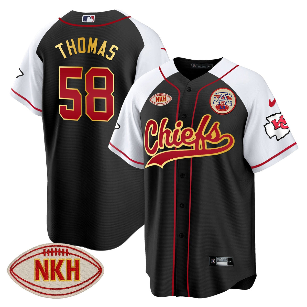 KC NKH Patch Baseball Jersey - All Stitched