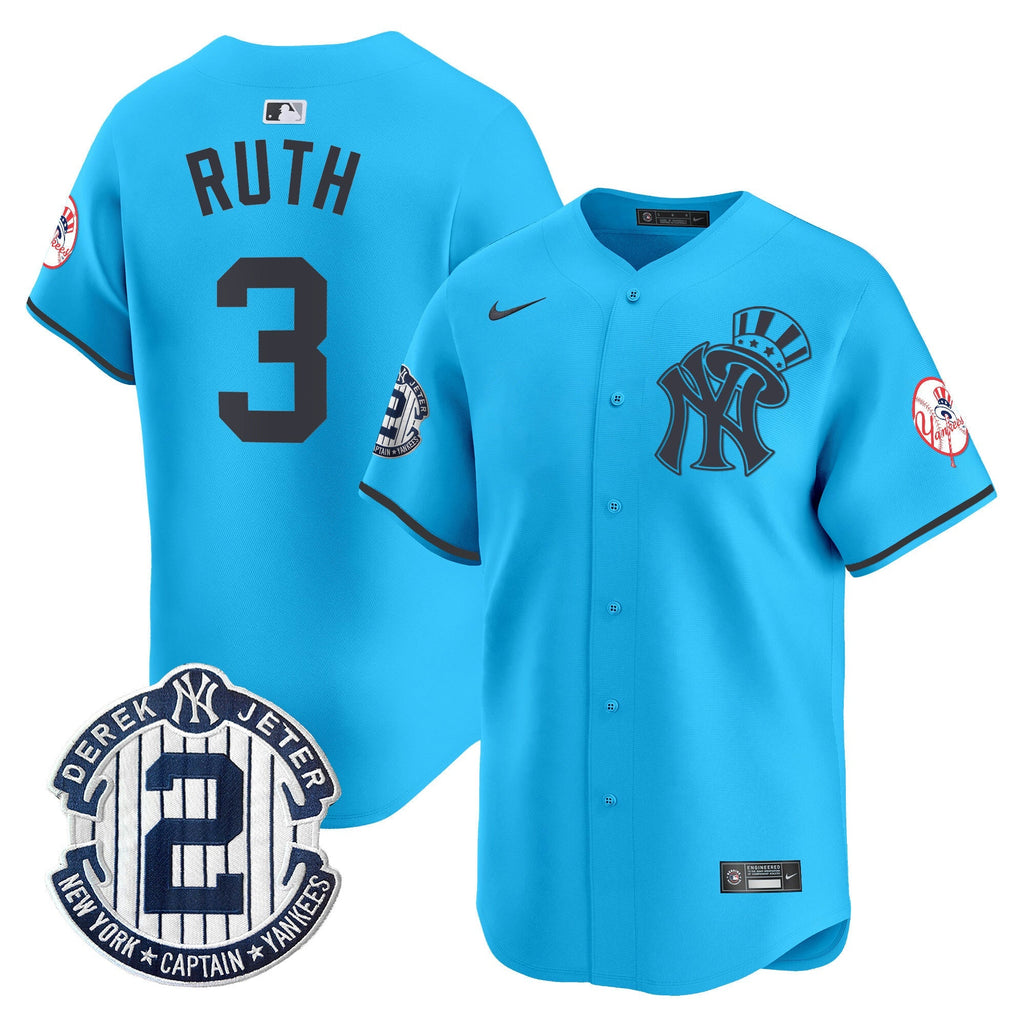 NYY Derek Jeter Patch Vapor Premier Limited Jersey V2 - All Stitched