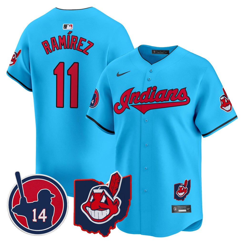 Cleveland Indians Larry Doby Patch Vapor Premier Limited Jersey - All Stitched