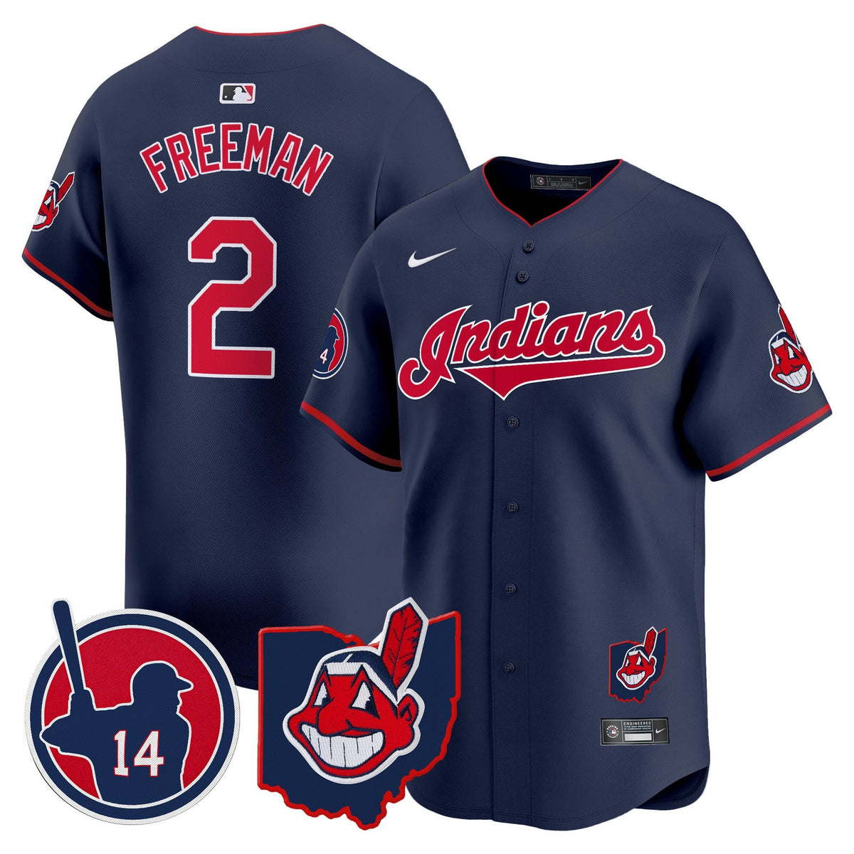 Cleveland Indians Larry Doby Patch Vapor Premier Limited Jersey - All Stitched