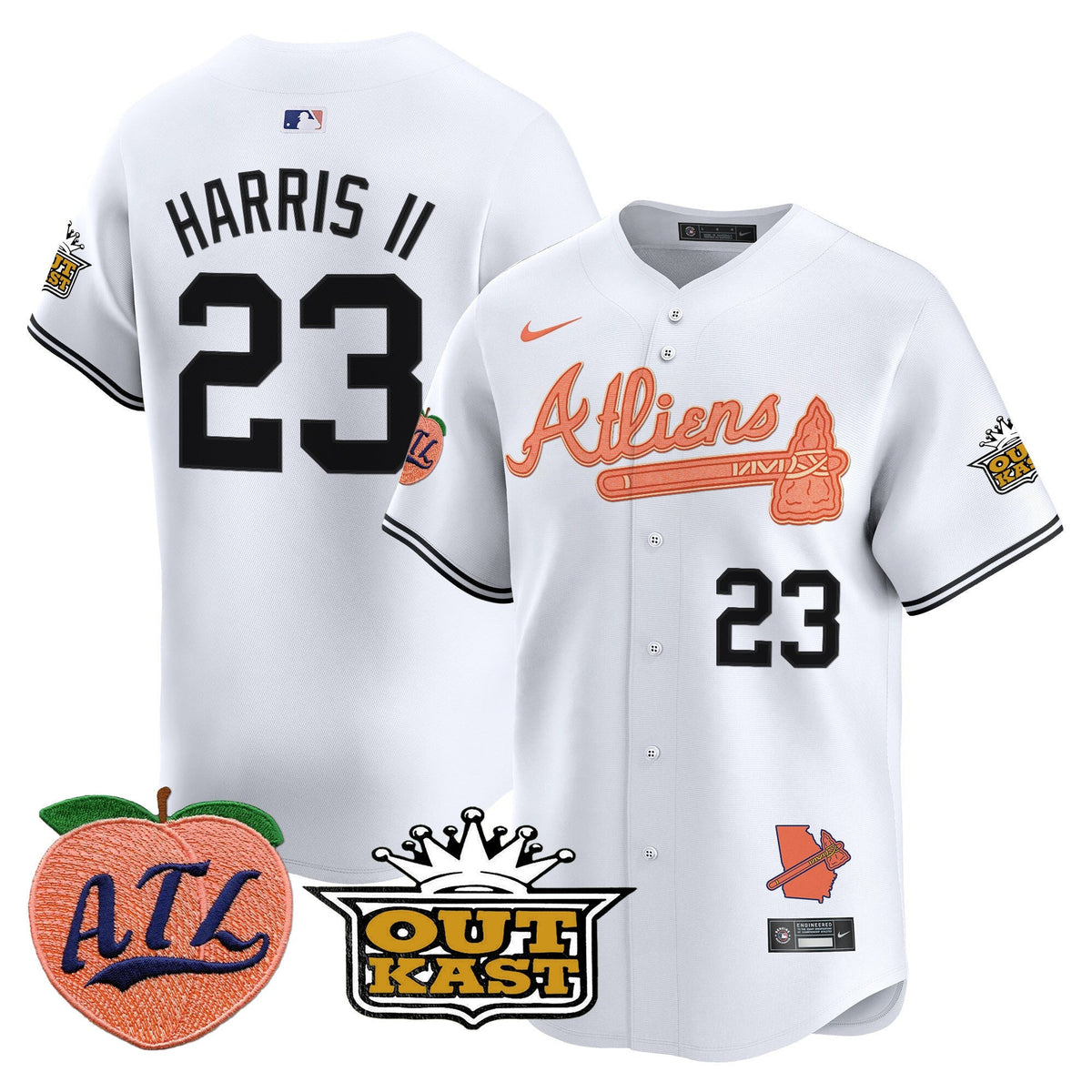ATL Atliens & Peach Vapor Premier Limited Jersey - All Stitched