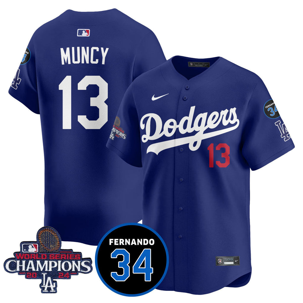 LA Dodgers - World Series Champions 2024/Fernando Valenzuela Memorial Jersey - All Stitched N1