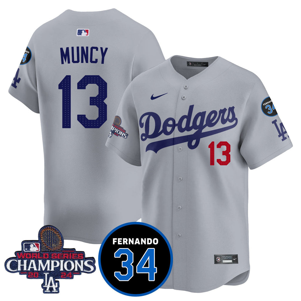 LA Dodgers - World Series Champions 2024/Fernando Valenzuela Memorial Jersey - All Stitched N1