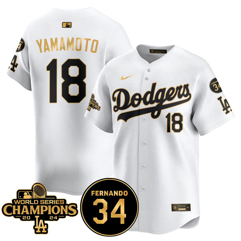 LA Dodgers - World Series Champions 2024/Fernando Valenzuela Memorial Jersey - All Stitched N1