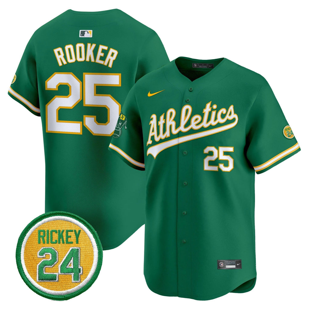 OAK Rickey Henderson Patch Vapor Premier Limited Jersey - All Stitched