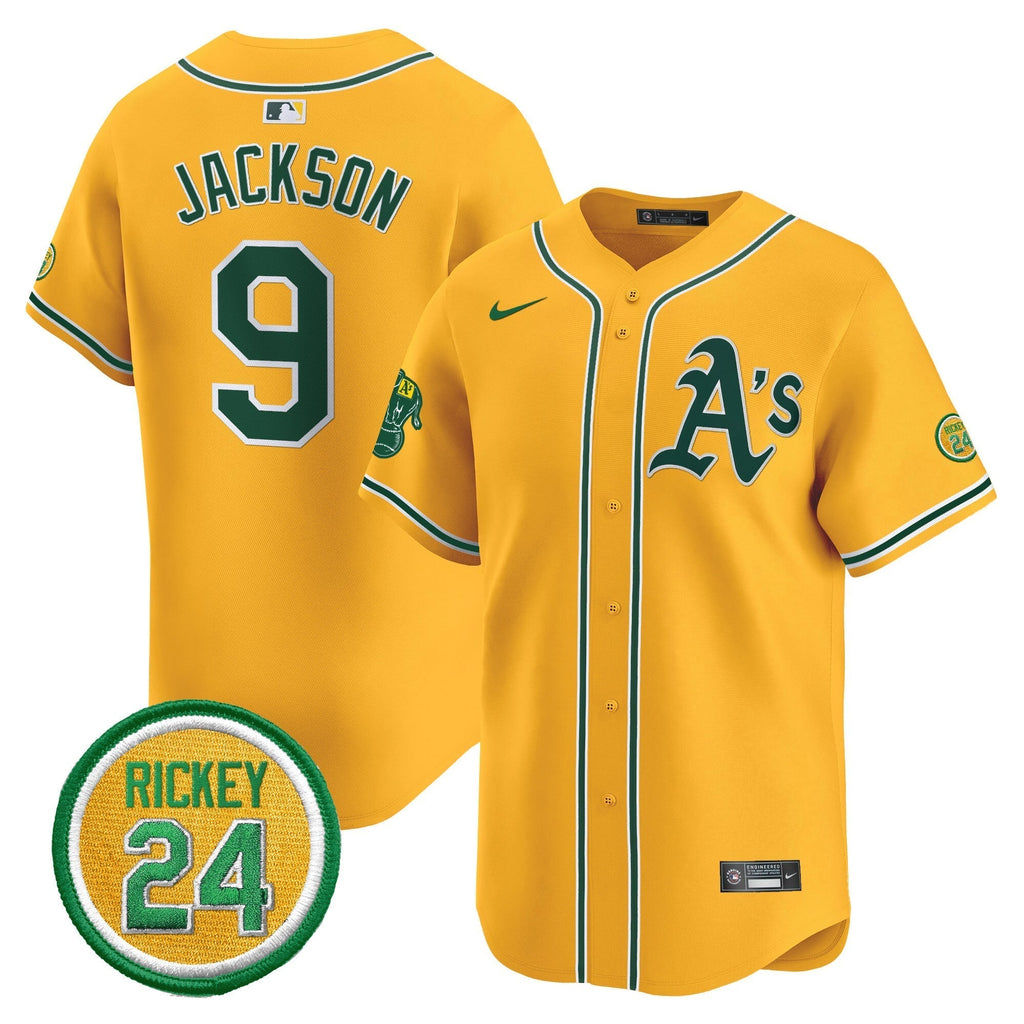 OAK Rickey Henderson Patch Vapor Premier Limited Jersey - All Stitched