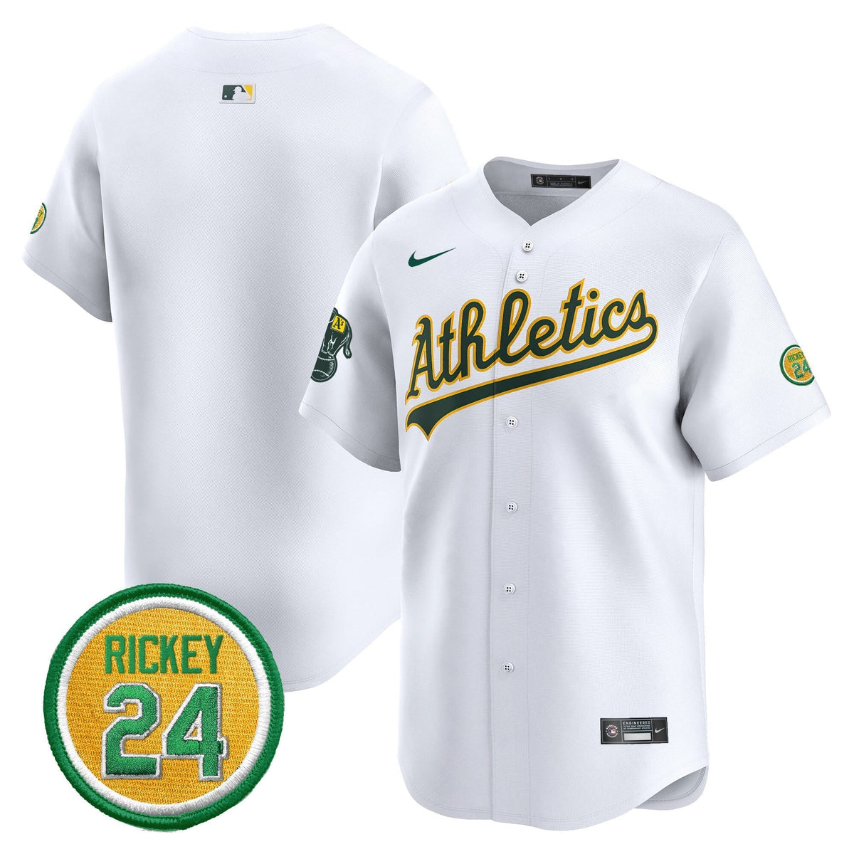 OAK Rickey Henderson Patch Vapor Premier Limited Jersey - All Stitched