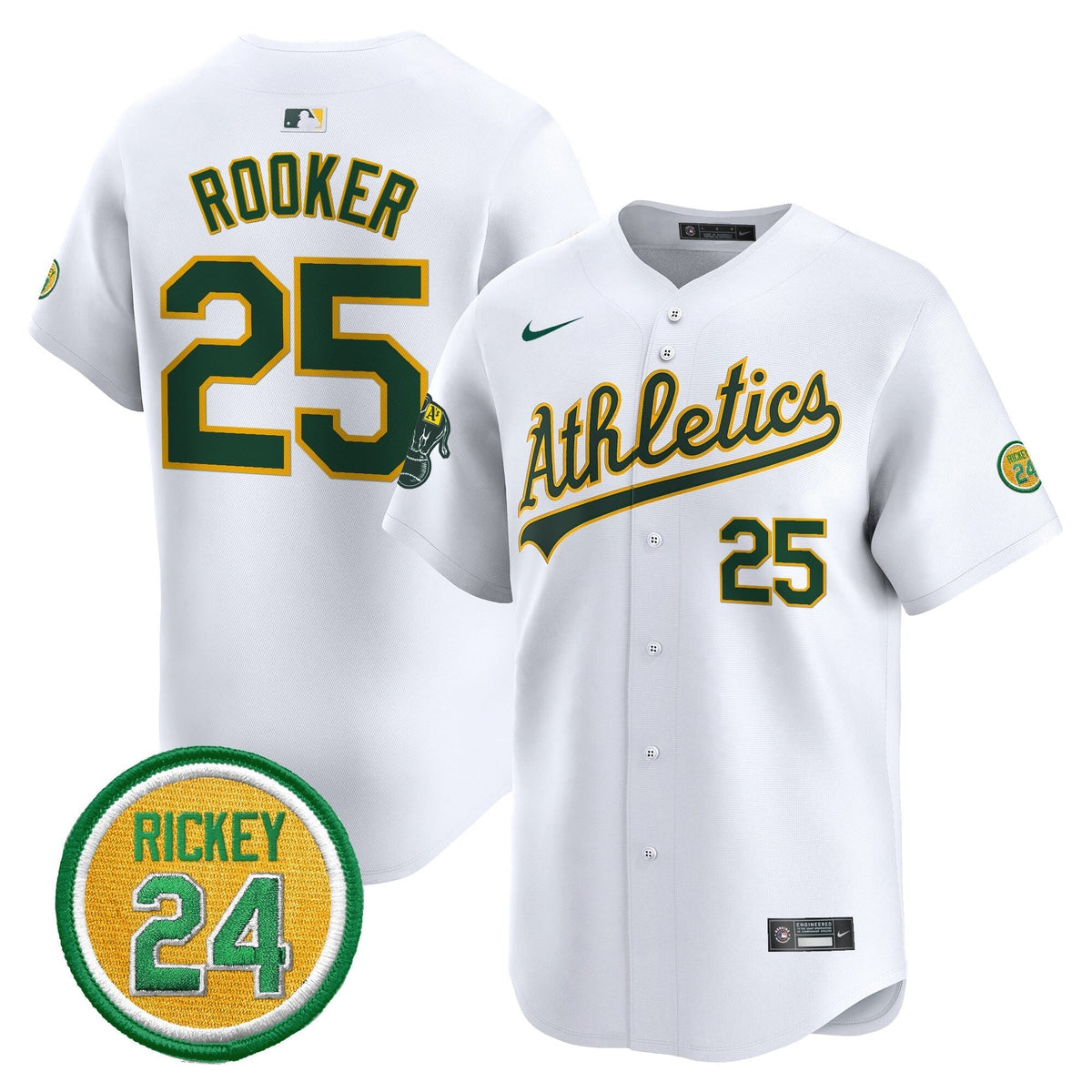 OAK Rickey Henderson Patch Vapor Premier Limited Jersey - All Stitched