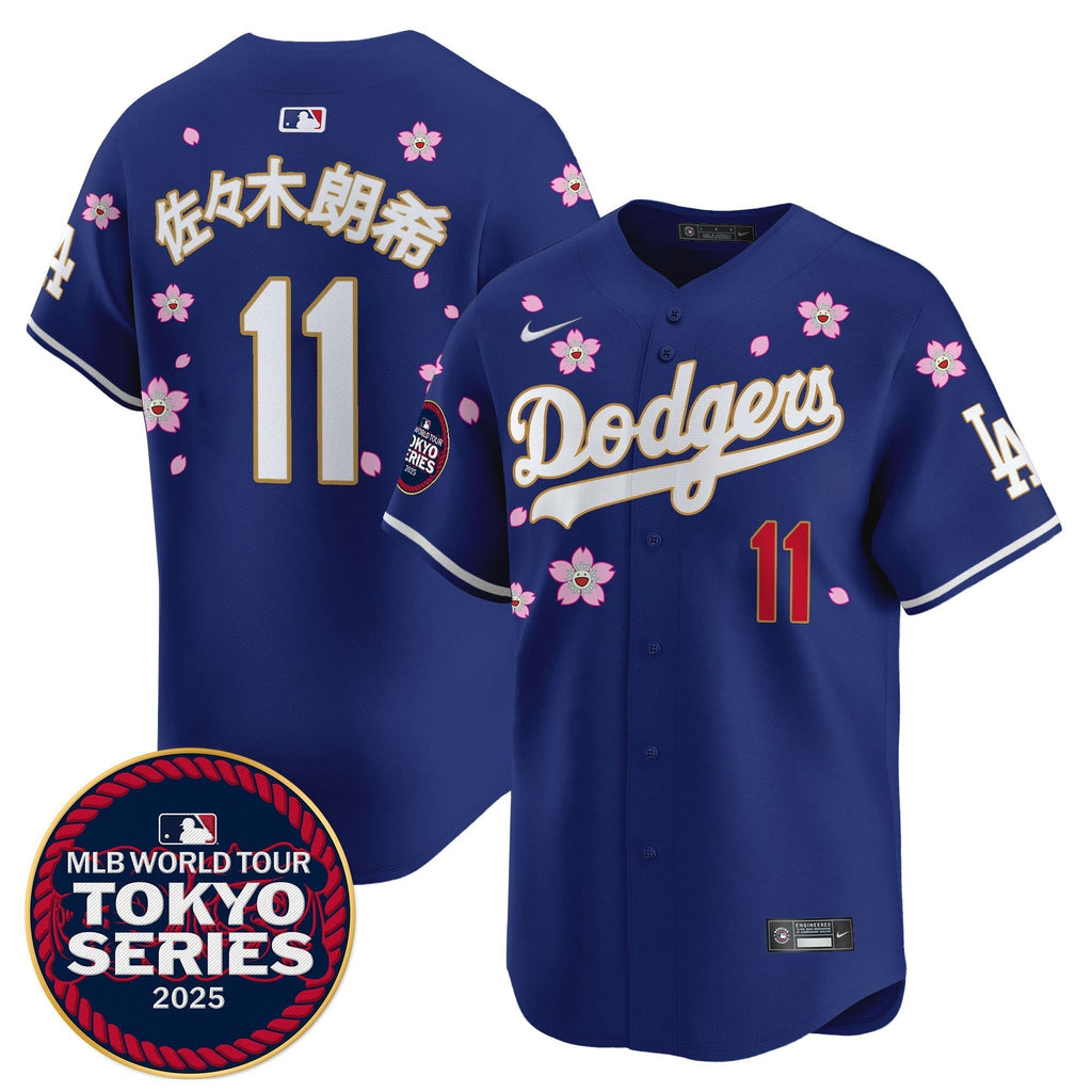 Dodgers Tokyo Series 2025 Gold Trim Vapor Premier Limited Jersey V2 - Stitched