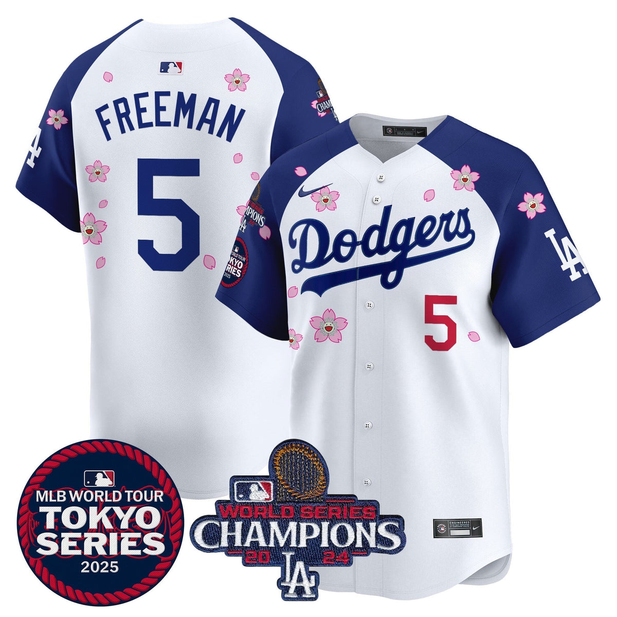 Dodgers Tokyo Series 2025 World Series Champions Patch Vapor Premier Limited Jersey - Stitched