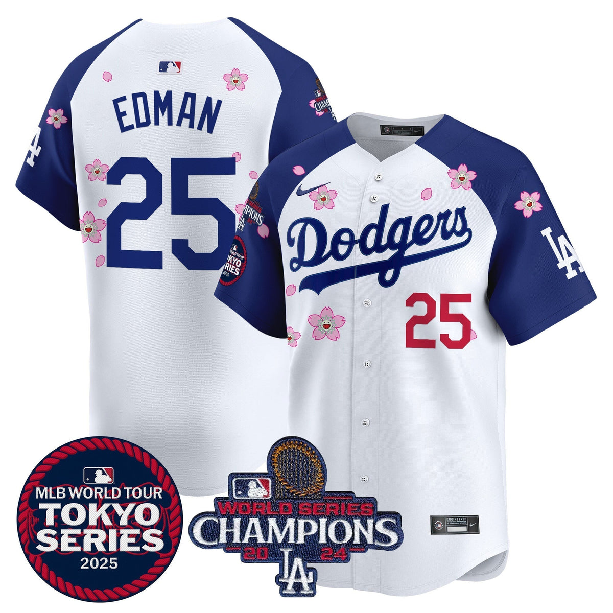 Dodgers Tokyo Series 2025 World Series Champions Patch Vapor Premier Limited Jersey - Stitched
