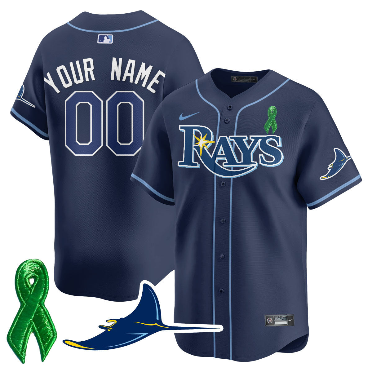 Tampa Bay Rays Mental Health Awareness Jersey - All Stitched
