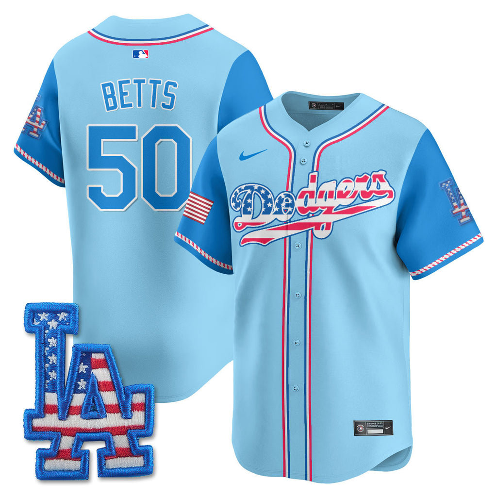 Men's Los Angeles Dodgers 2025 Fourth of July Jersey - All Stitched