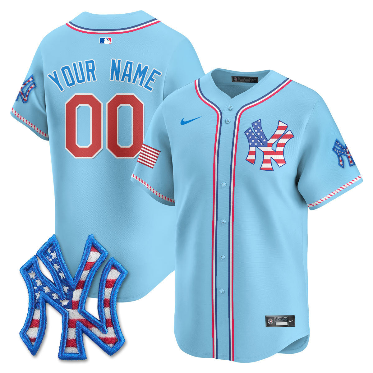 Men's New York Yankees 2025 Fourth of July Jersey - All Stitched
