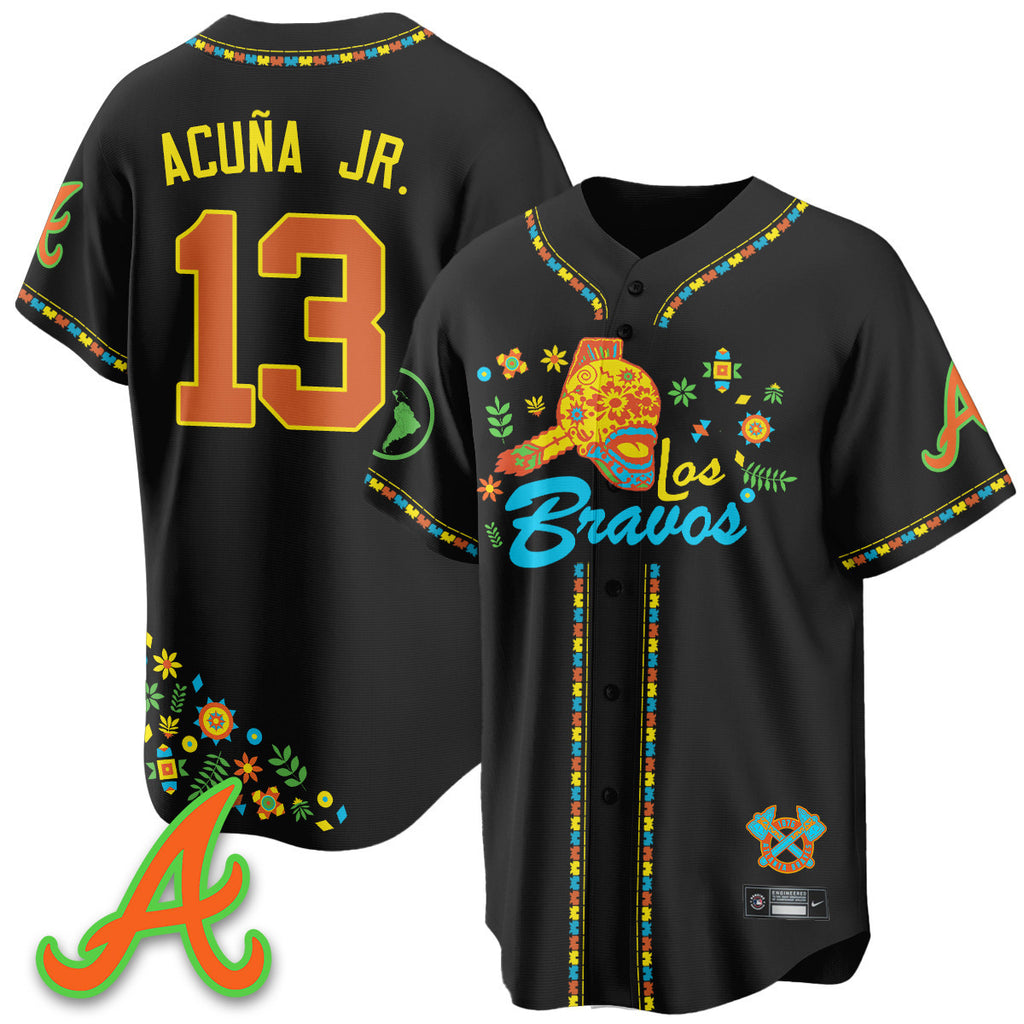 Women's Atlanta Braves 2025 "Los Bravos" Jersey V2 - All Stitched