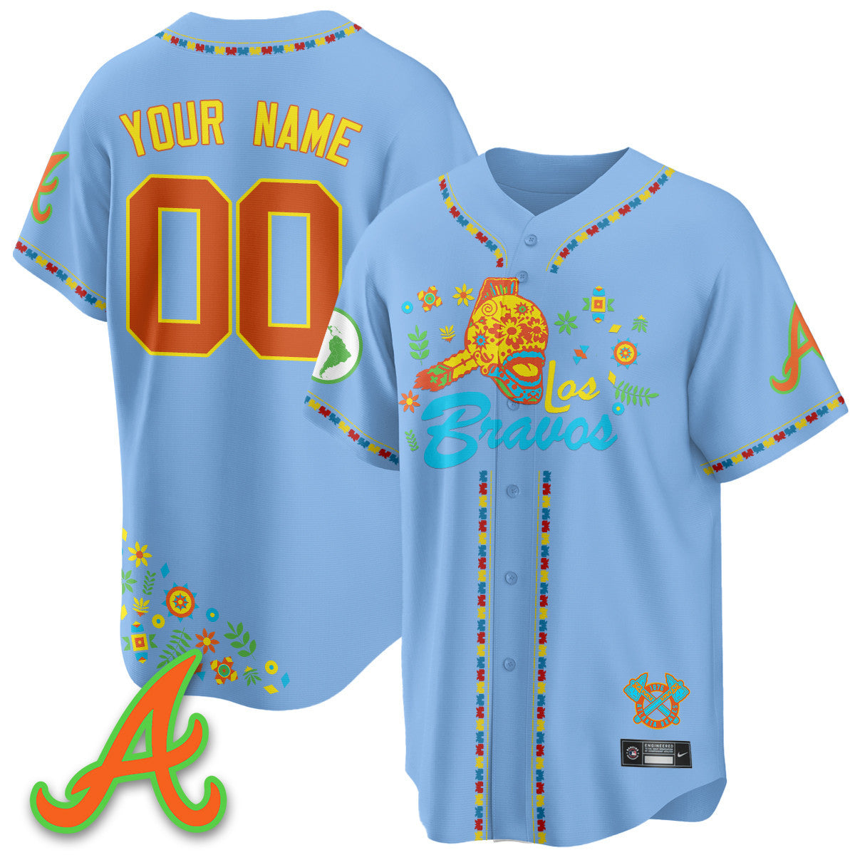 Women's Atlanta Braves 2025 "Los Bravos" Jersey V2 - All Stitched