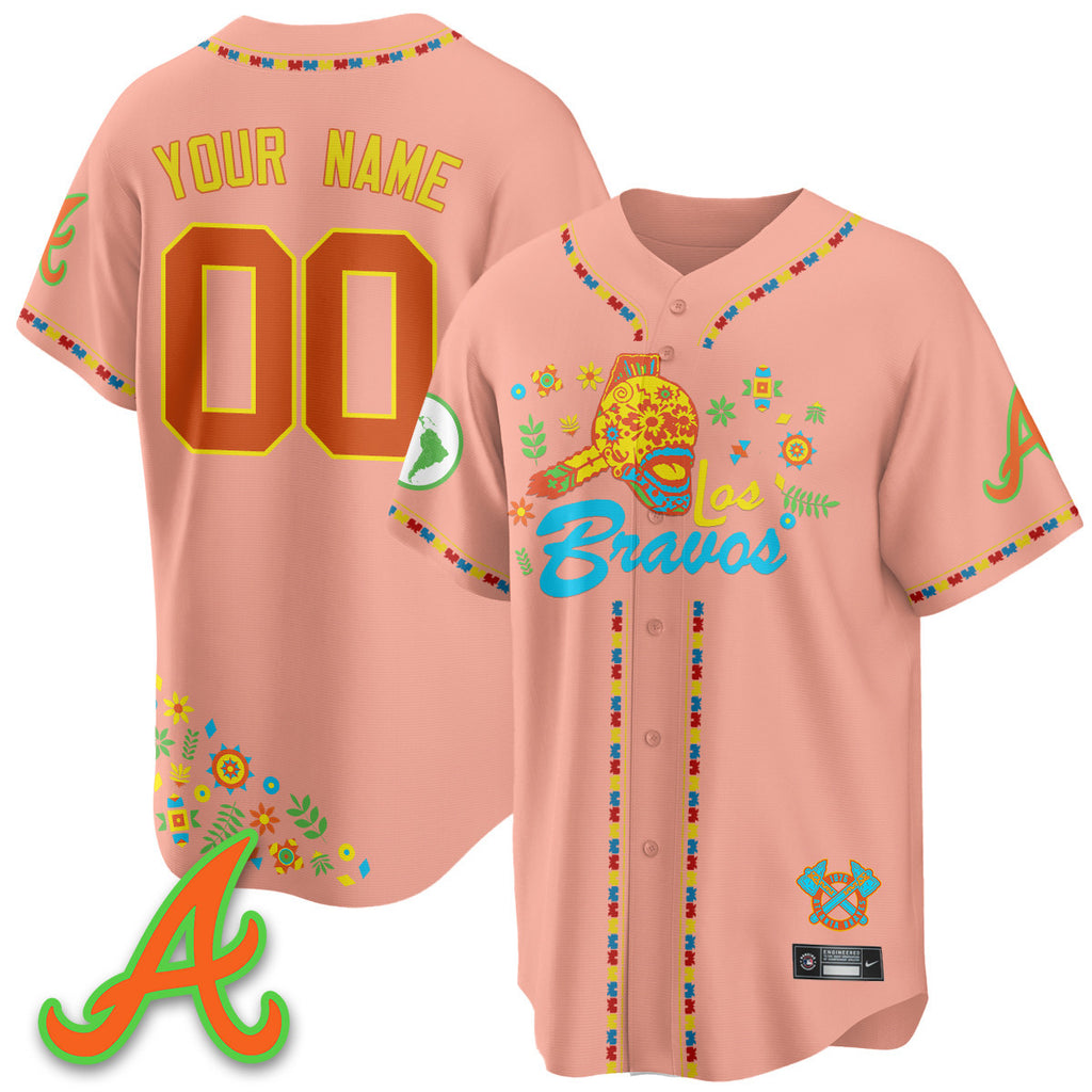 Men's Atlanta Braves 2025 "Los Bravos" Jersey V2 - All Stitched