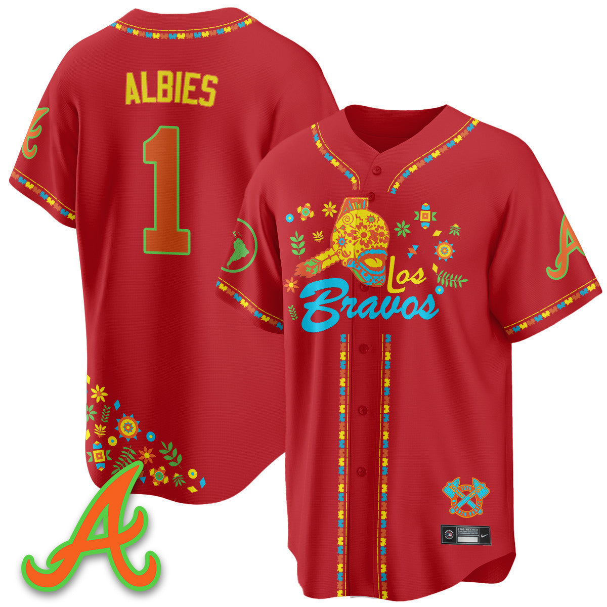 Men's Atlanta Braves 2025 "Los Bravos" Jersey V2 - All Stitched
