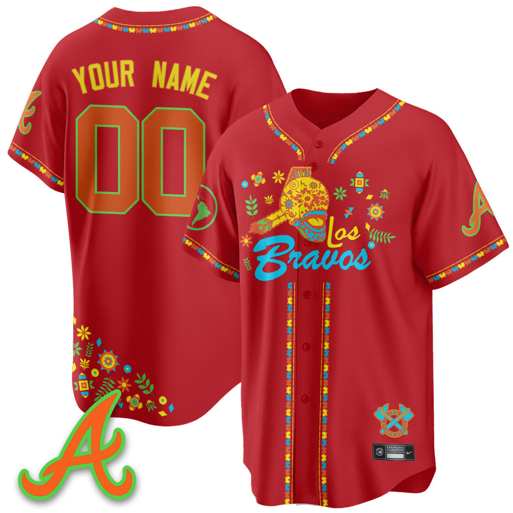 Women's Atlanta Braves 2025 "Los Bravos" Jersey V2 - All Stitched