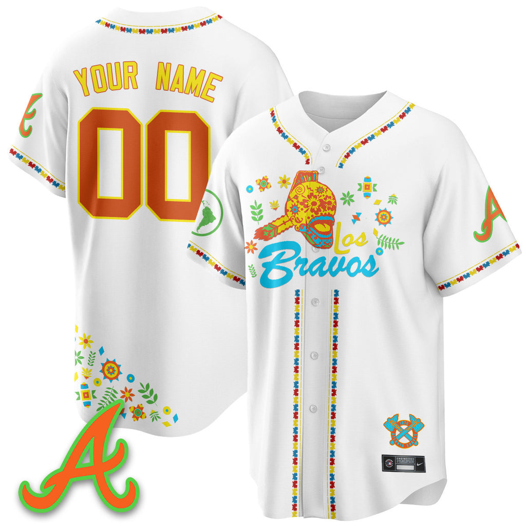 Women's Atlanta Braves 2025 "Los Bravos" Jersey V2 - All Stitched