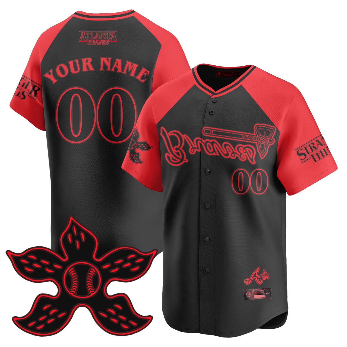 Atlanta Braves Stranger Things 2025 Limited Custom Jersey - All Stitched