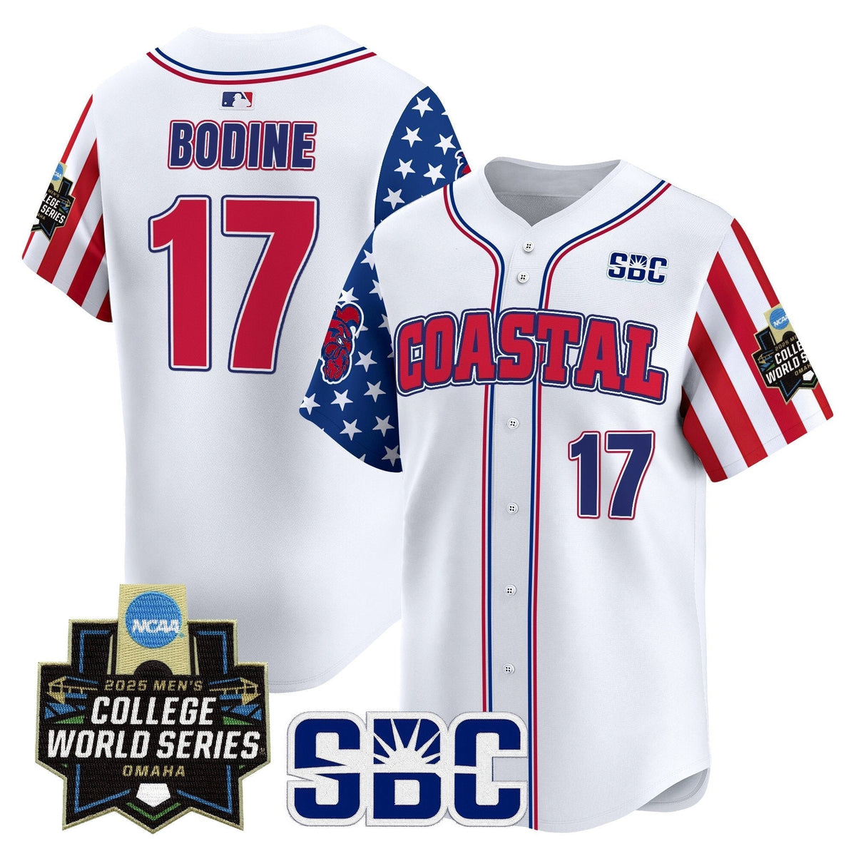 Coastal Carolina Chanticleers 2025 Independence Day Vapor Premier Limited Jersey - World Series Patch - All Stitched