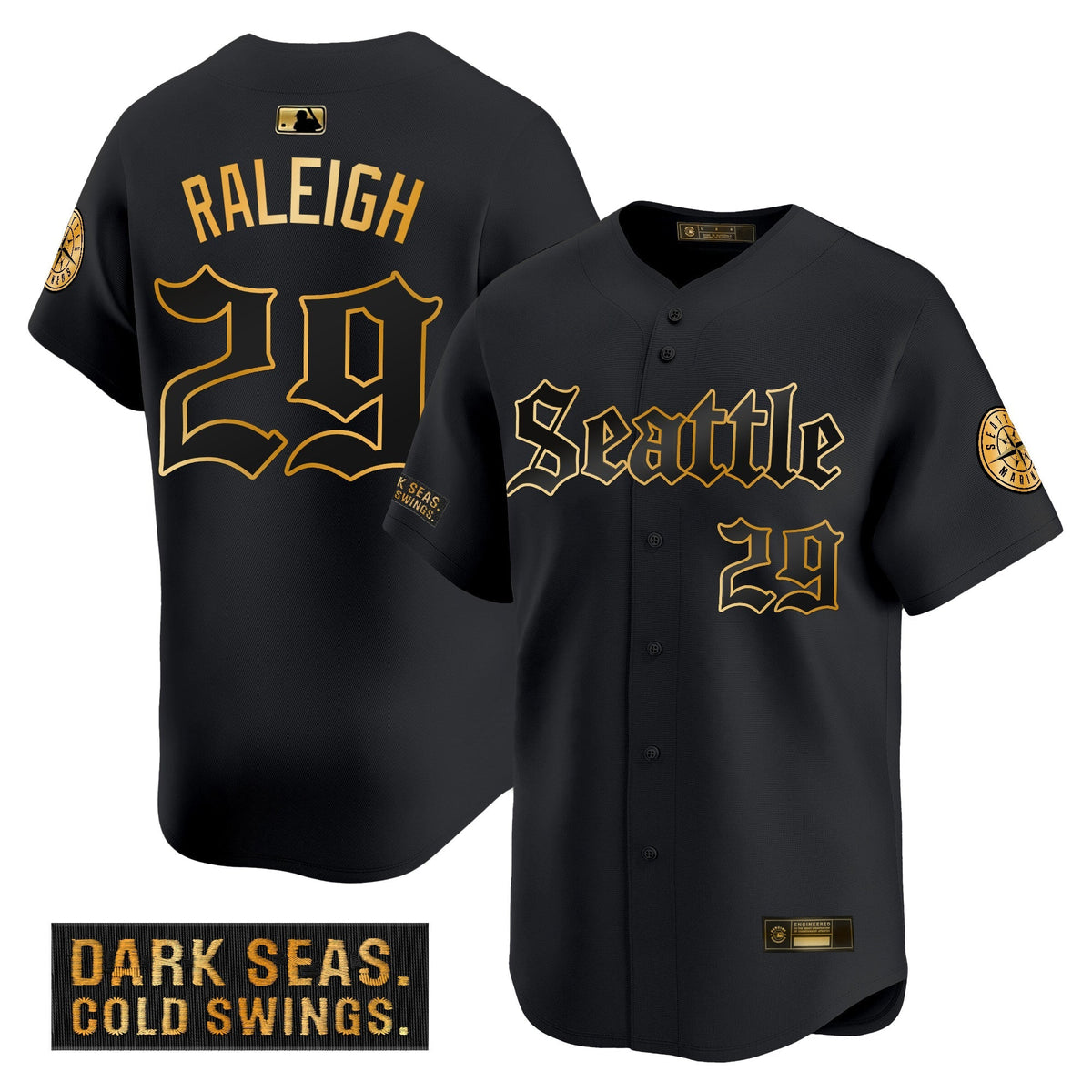 SEA 'Deep Sea Gothic Edition' Gold Vapor Premier Limited Jersey - All Stitched