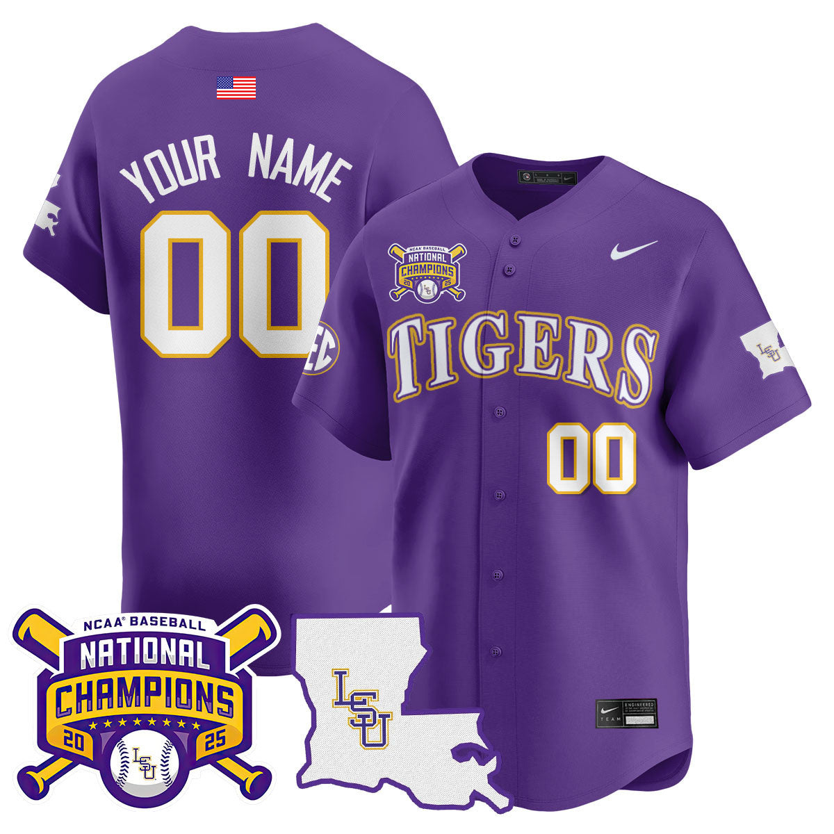 Women's LSU Tigers 2025 World Series Champions Limited Jersey - All Stitched