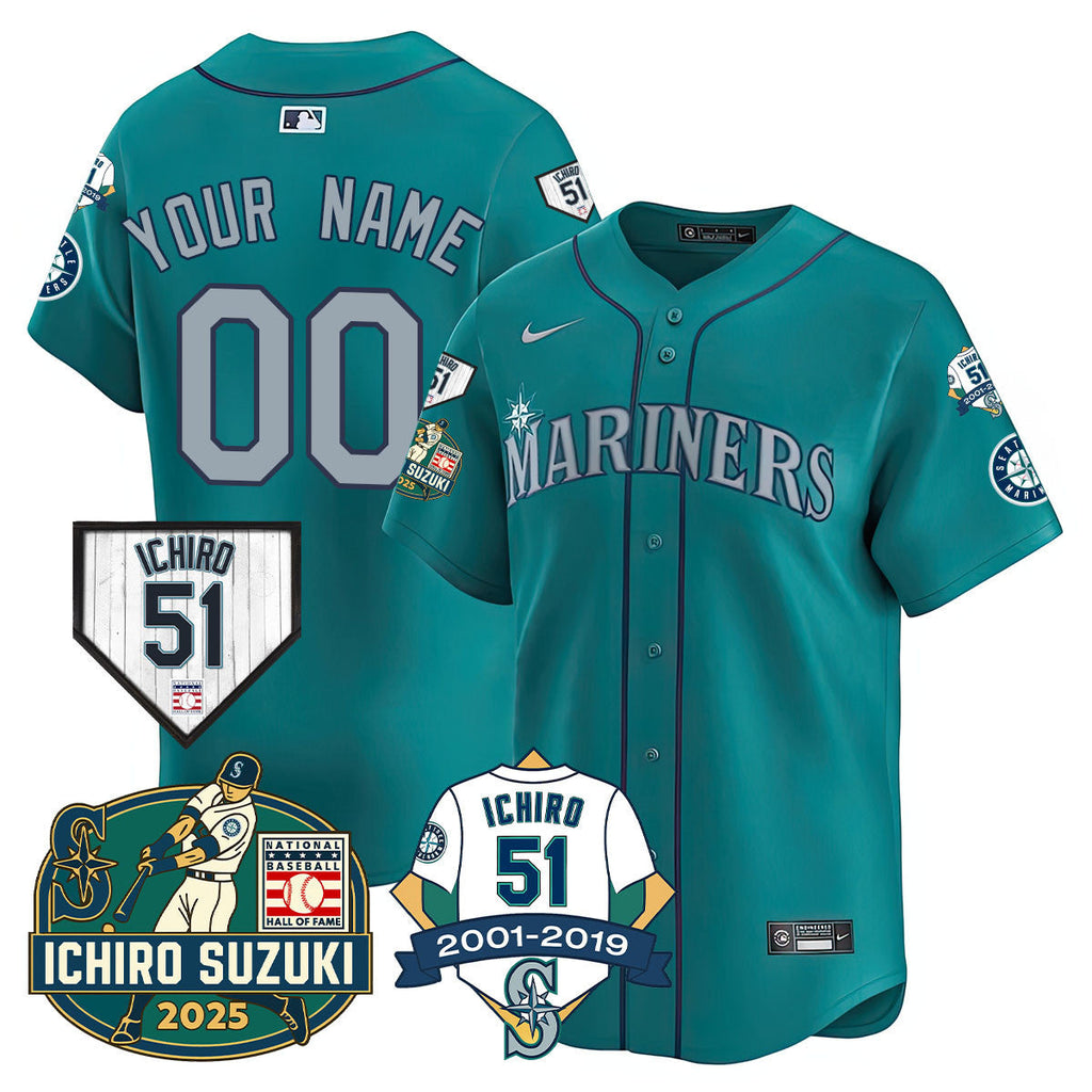 SEA Ichiro Number Retirement Jersey - All Stitched