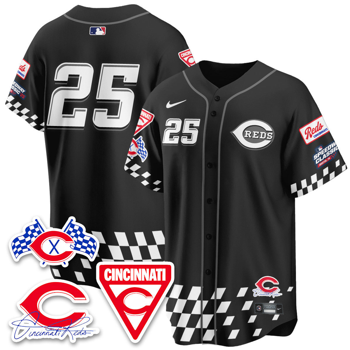 Men's Cincinnati Reds 2025 Speedway Limited Jersey V2 - All Stitched
