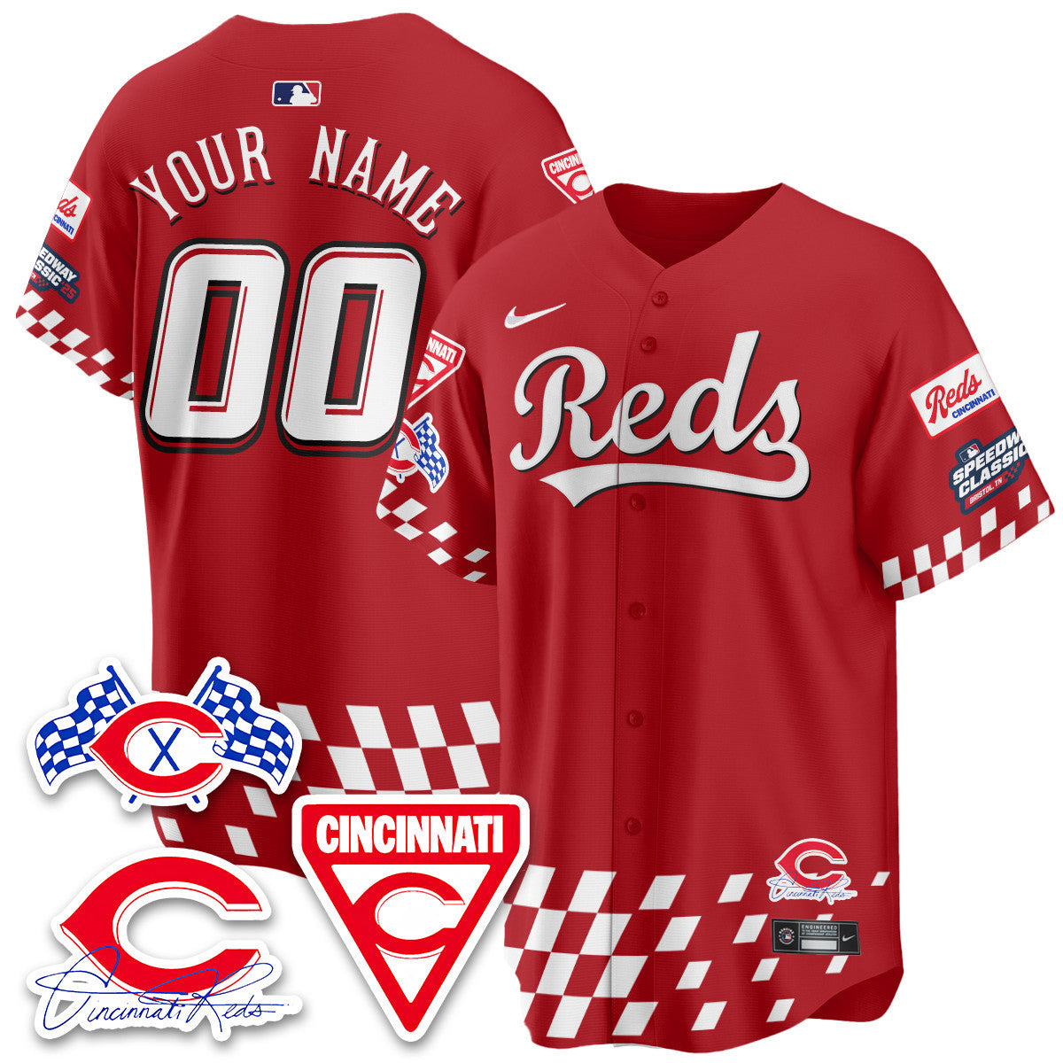 Men's Cincinnati Reds 2025 Speedway Limited Jersey V2 - All Stitched