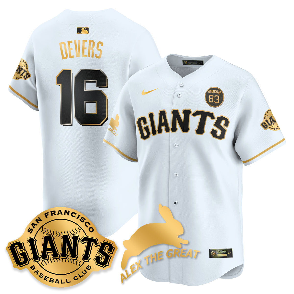 Men's San Francisco Giants "Alex the Great" Rabbit Memories 2025 Jersey - All Stitched