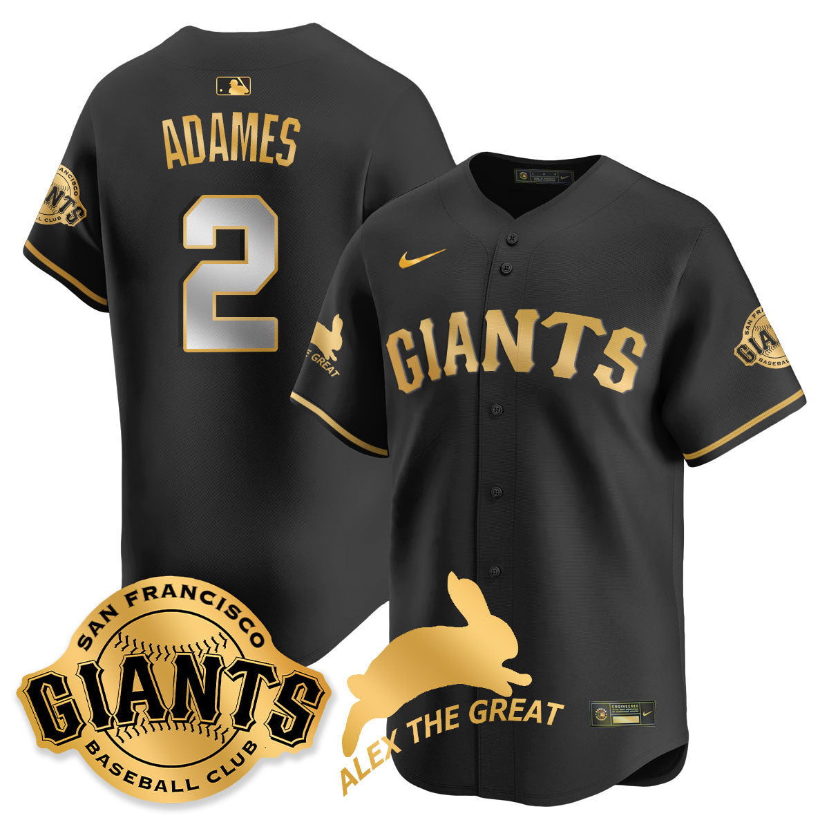 Men's San Francisco Giants "Alex the Great" Rabbit Memories 2025 Jersey - All Stitched