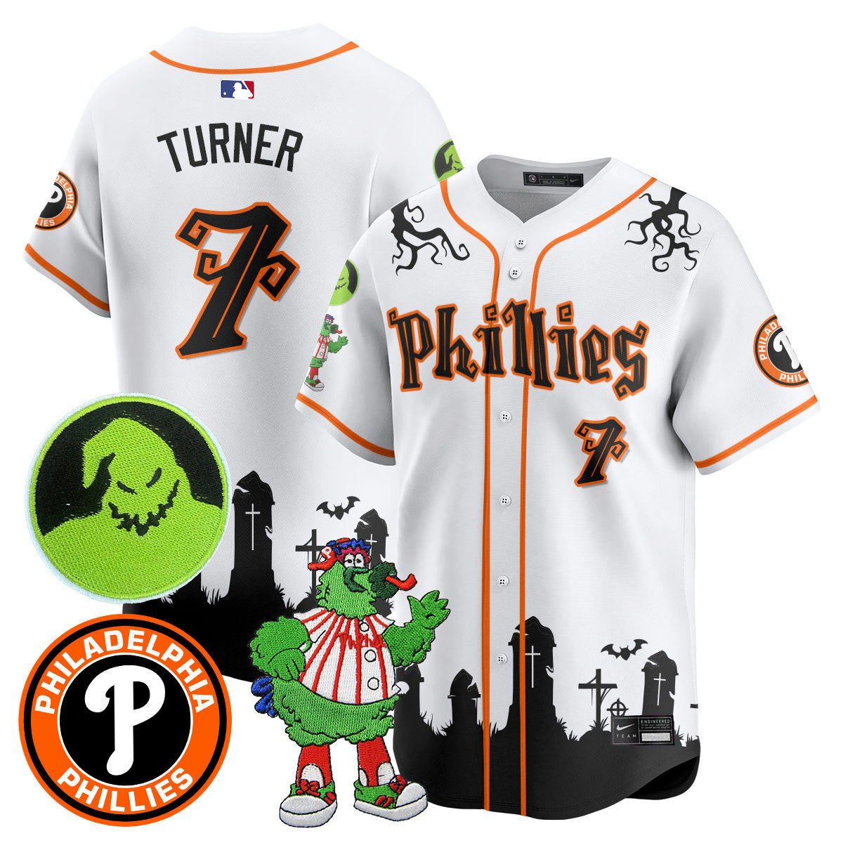 Men's Philadelphia Phillies Oogie Boogie & Phanatic Premier Limited Jersey - All Stitched