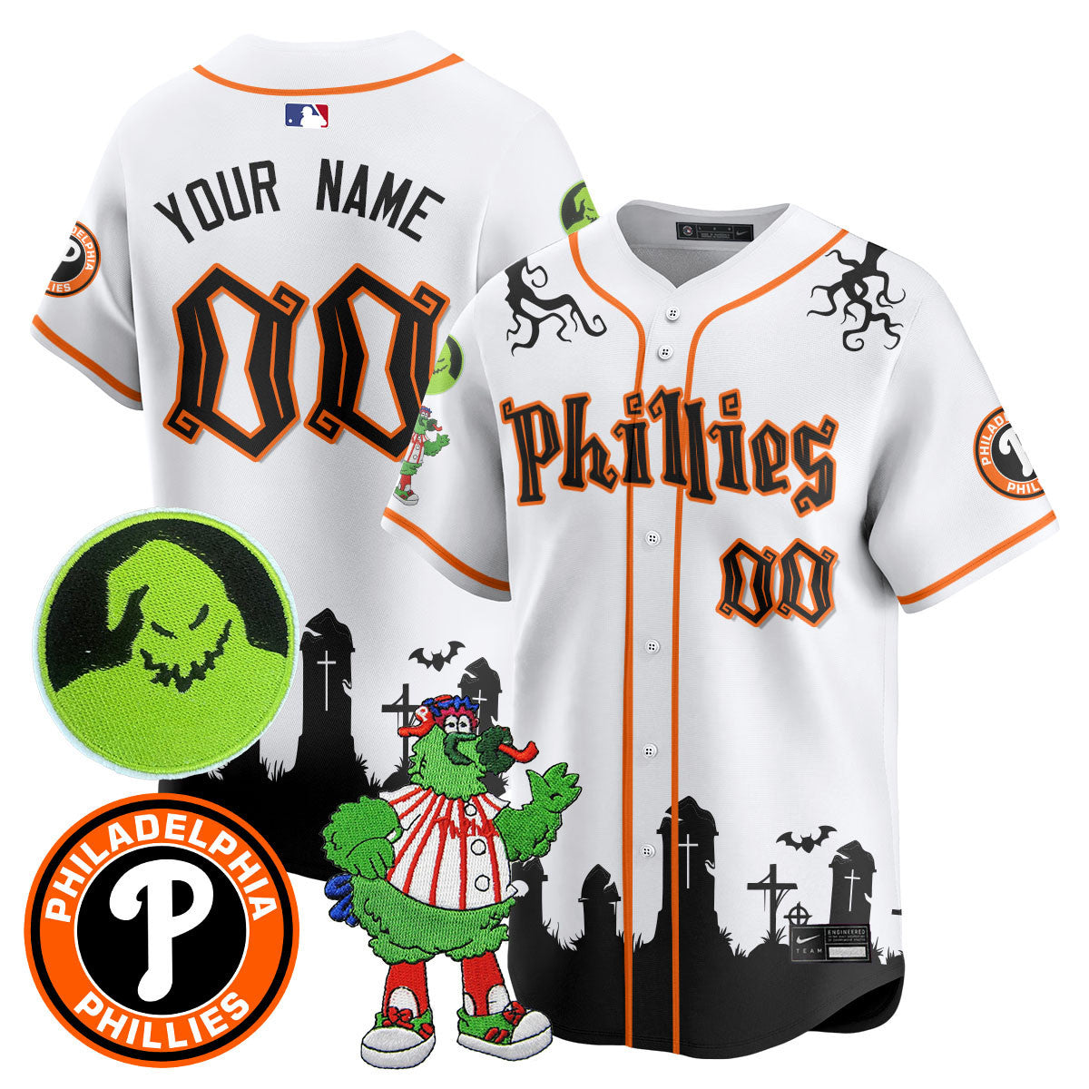 Men's Philadelphia Phillies Oogie Boogie & Phanatic Premier Limited Jersey - All Stitched