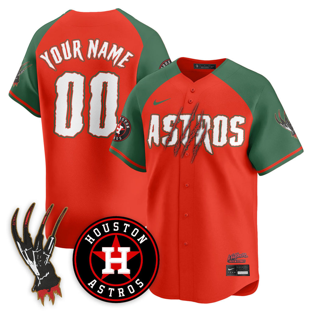 Men's Houston Astros "A Nightmare on Elm Street" Jersey - Stitched