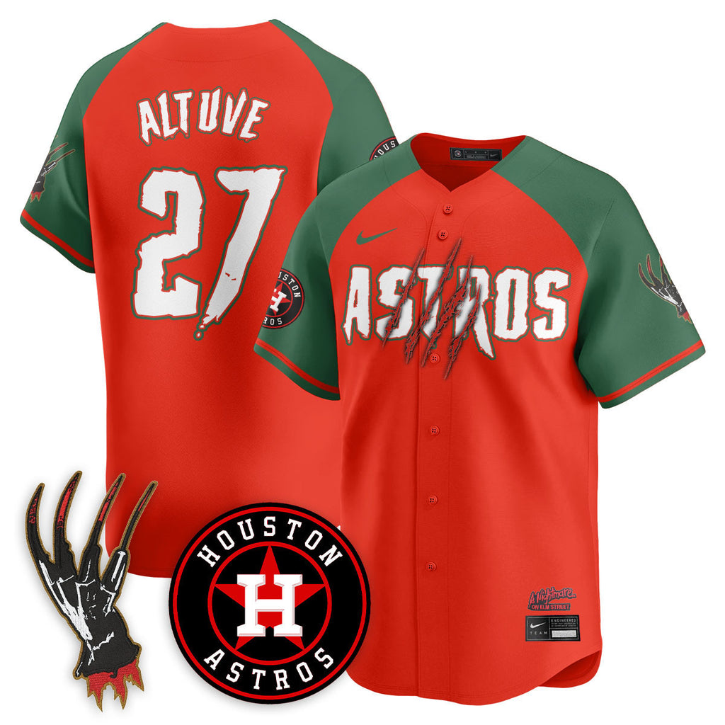 Men's Houston Astros "A Nightmare on Elm Street" Jersey - Stitched