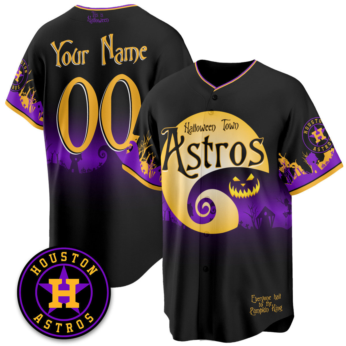 Houston Astros "Halloween Town" Limited Custom Jersey - Stitched