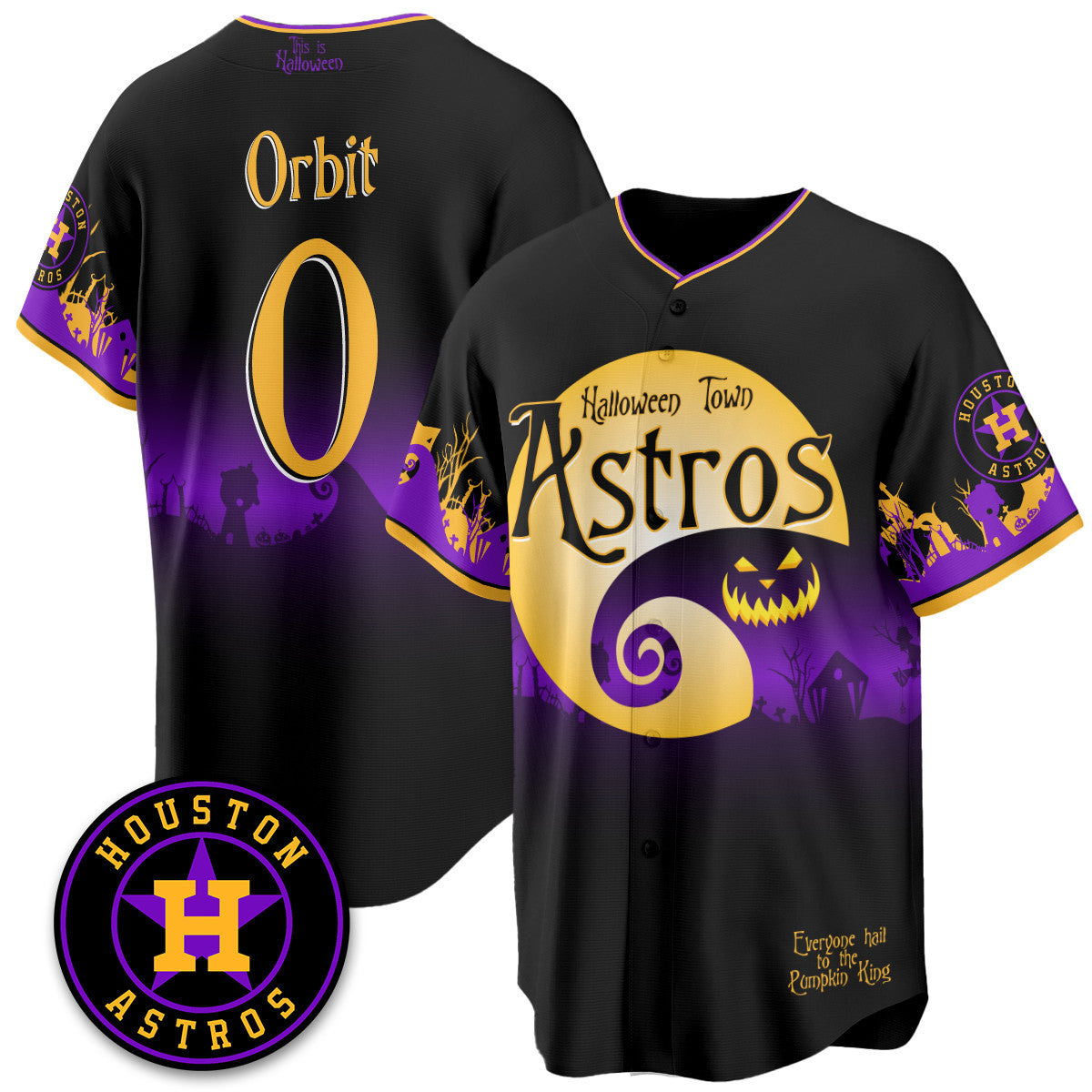 Houston Astros "Halloween Town" Limited Custom Jersey - Stitched