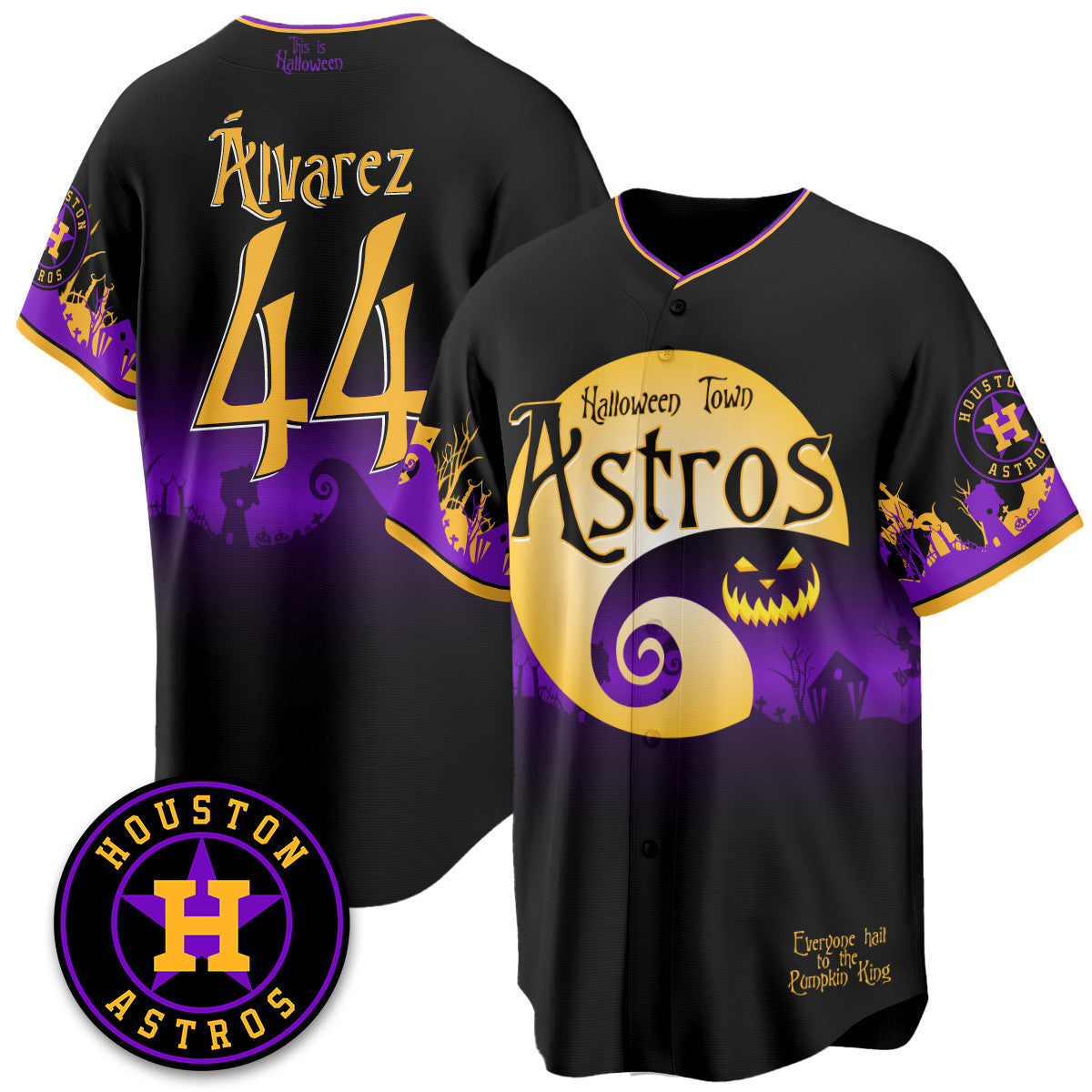 Houston Astros "Halloween Town" Limited Custom Jersey - Stitched