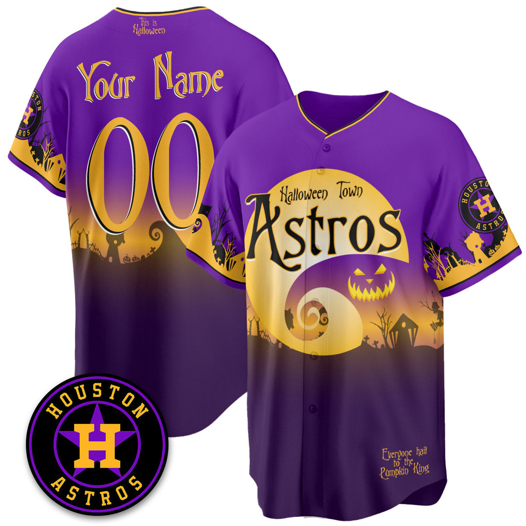 Men's Houston Astros "Halloween Town" Limited Jersey - Stitched