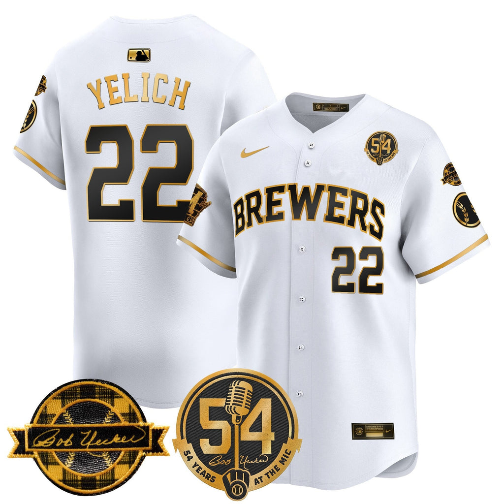 MIL 'Bob Uecker - 54 Seasons for Brewers' Vapor Premier Limited Men Jersey - All Stitched