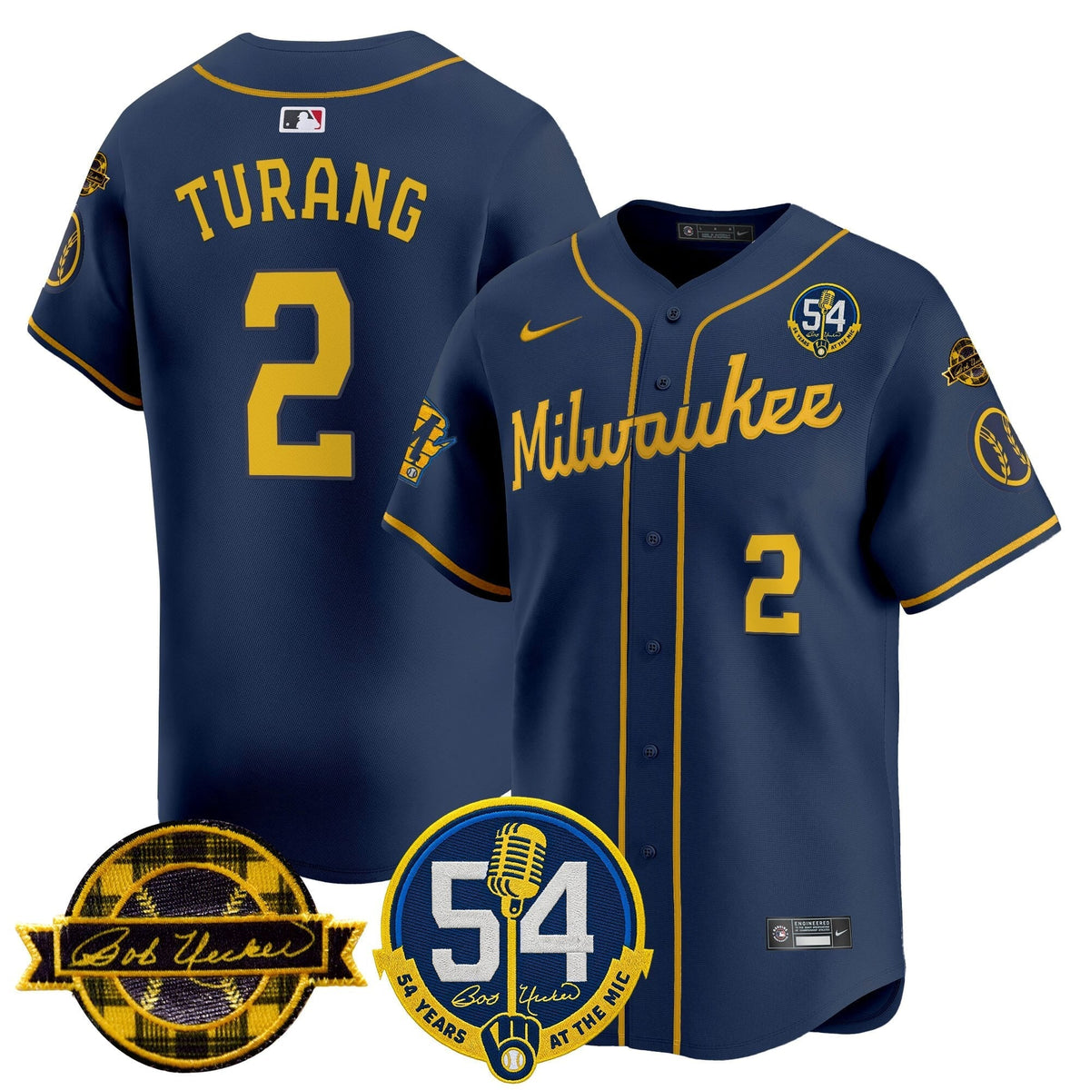 MIL 'Bob Uecker - 54 Seasons for Brewers' Vapor Premier Limited Jersey - All Stitched
