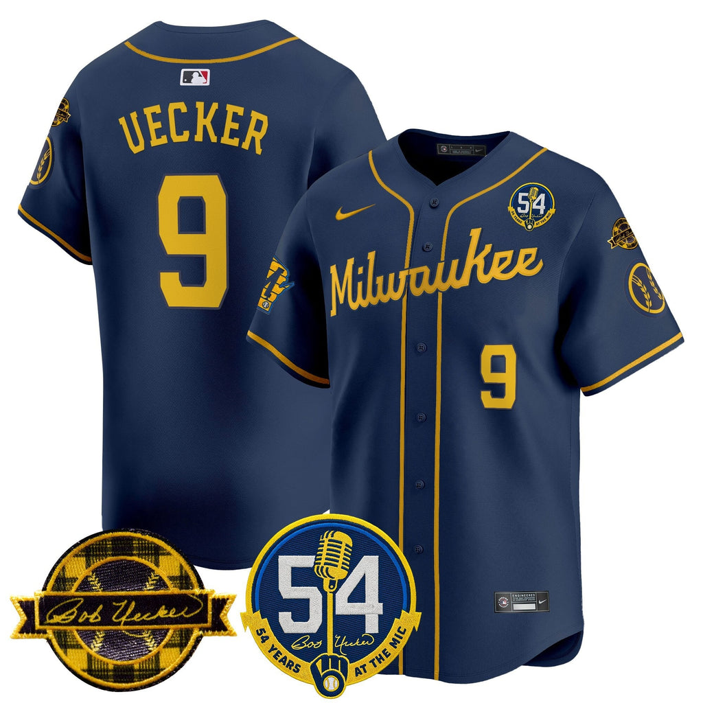 MIL 'Bob Uecker - 54 Seasons for Brewers' Vapor Premier Limited Men Jersey - All Stitched