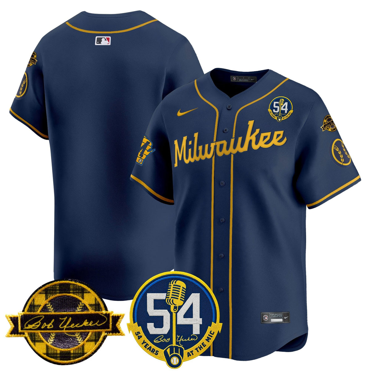 MIL 'Bob Uecker - 54 Seasons for Brewers' Vapor Premier Limited Jersey - All Stitched