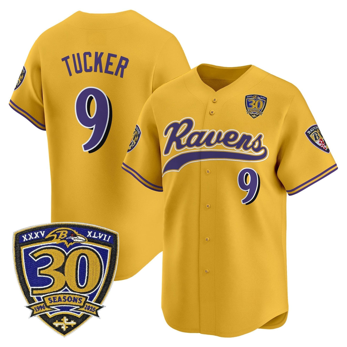 BAL 2025 Vapor Baseball Jersey - 30th Anniversary Patch - All Stitched