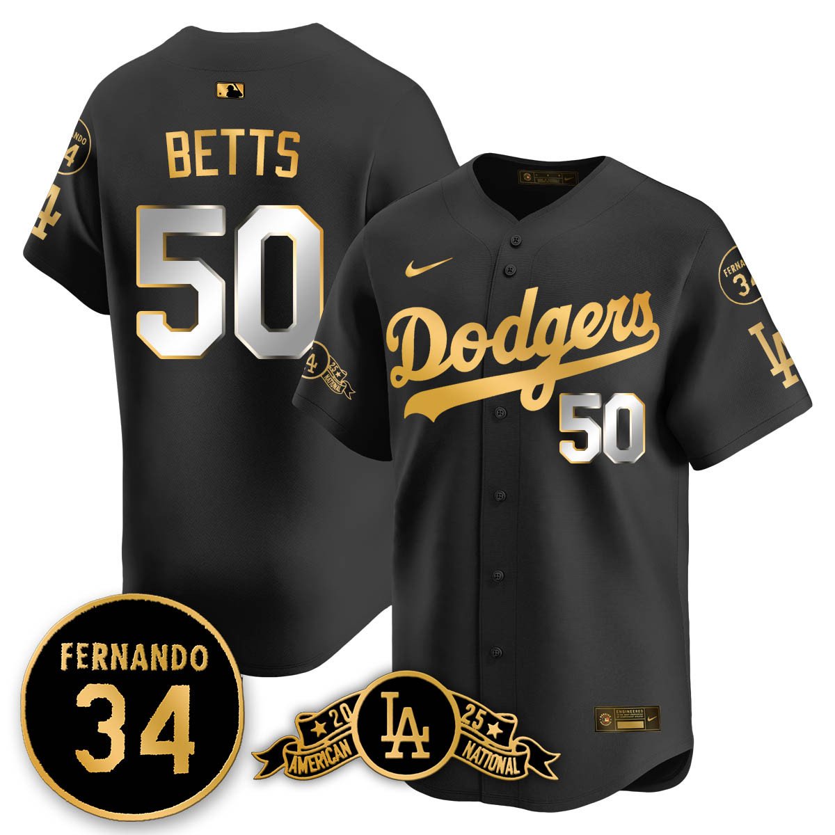 LAD 2025 National League Champions Jersey - All Stitched