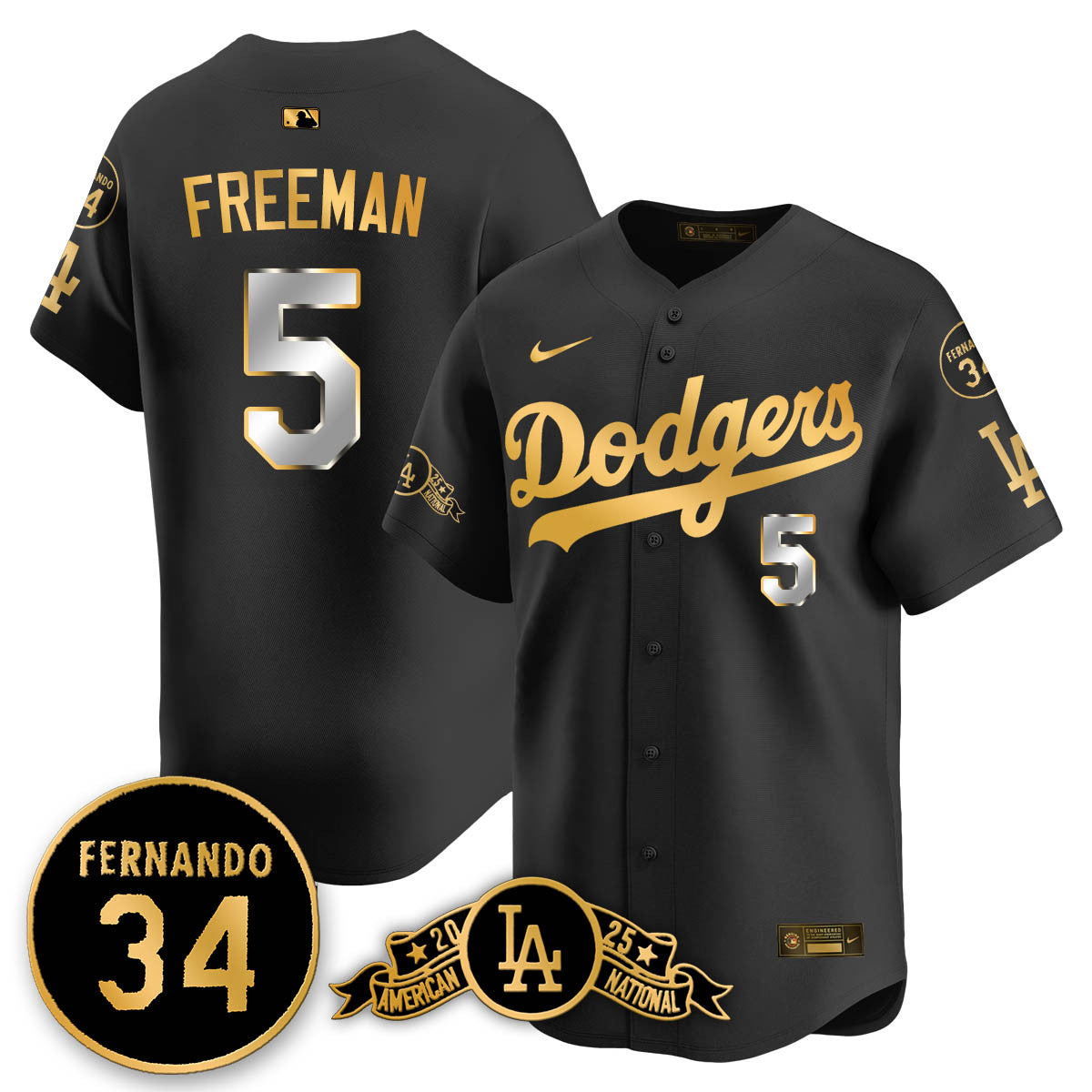 LAD 2025 National League Champions Jersey - All Stitched